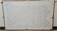 1965 Stream Map of Pennsylvania - 33 1/2" x 56 1/2