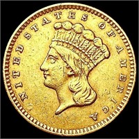 1856 Slanted 5 Rare Gold Dollar CLOSELY