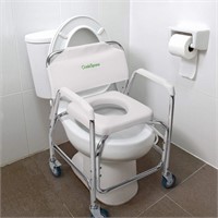 OasisSpace Rolling Shower Chair 400 lb  Rolling