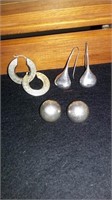 SILVER KISSES, BUTTON STUDS, AND HOOP EARRINGS