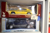 Die Cast Cars- '69 Plymouth Barracuda & '02 Chevy