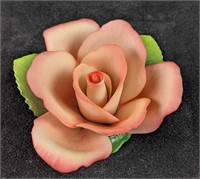 Napoleon Pink Rose Hand Painted Italian Porcelain