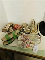 6  PAIRS OF  WOMEN'S SIZE 8 1/2 SANDLES