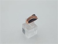 Sterling Rose Gold Over Lay Color CZ RIng