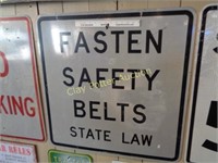 Metal FASTEN SAFETY BELTS Sign