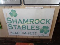 Metal Shamrock Stables Sign