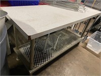 White counter top work station stainless frame