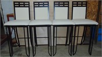 4 Bar Stools~Solid Metal Frames