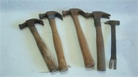 Four Claw Hammers and Sm Steel hammer