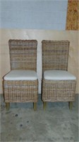 2 Wicker Skirted Patio Chairs