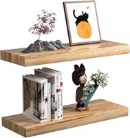 16.5in Floating Shelves, Natural Solid Wood Shelf