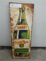 Vintage Tin "Crystal Rock" Beverages Sign