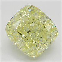 5.06ct,Yellow/VVS2,Cushion cut GIA Diamond