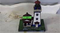 STAINED GLASS LIGHTED LIGHTHOUSE 9 1/2"