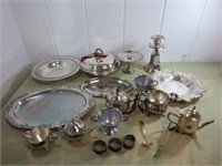 Silver Plate and Metal Serving Items