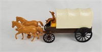 Horse Drawn Covered Wagon Plastic Figure