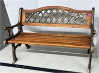 Cast Iron and Wood Doll Bench 25" x 12" x 17"
