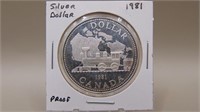 1981  50% Silver Dollar Trans Canada Railway
