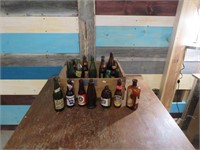 ASSTD. VINTAGE  BOTTLES WITH WOOD CRATE