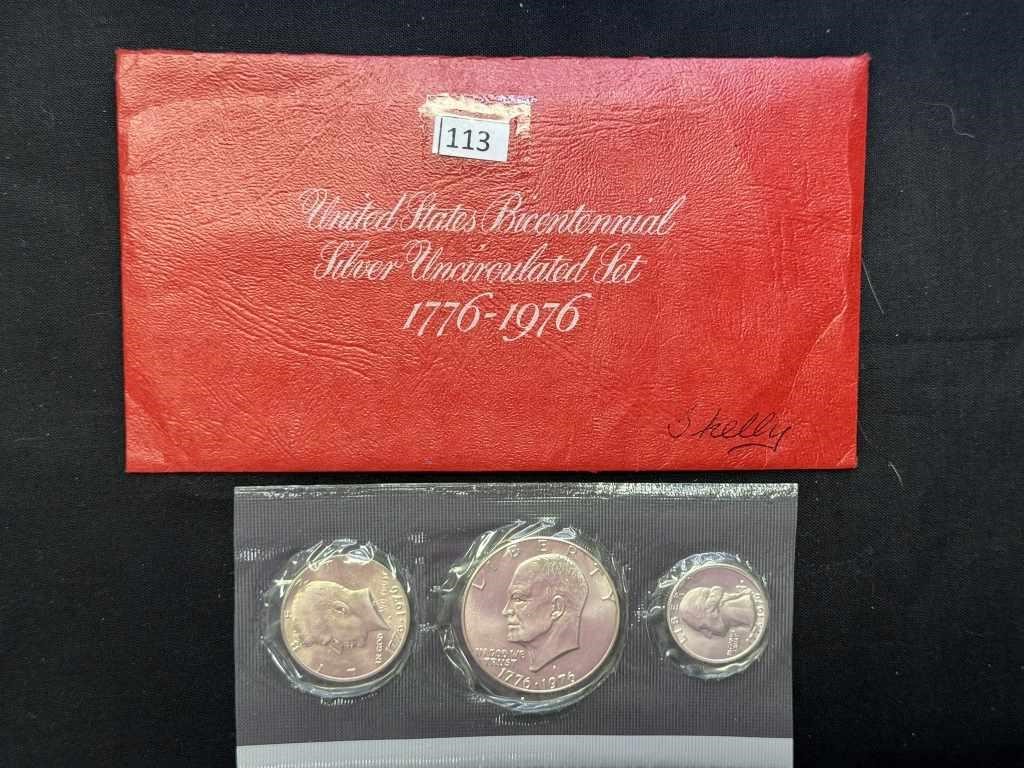 (3) 1976 Quarter, 1976 Half, 1976 Ike Dollar Silve