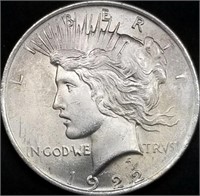 1922 Peace Silver Dollar BU Gem