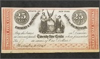 1862 Farmers & Mechanics Bank 25-Cent Banknote