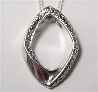 $240 Silver Diamond 16"  Necklace