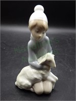 Vintage Lladro Porcelain Figure Boy with Lamb