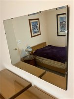 Large Wall Hanging Beveled Mirror Bedroom 1