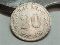 OF) 1876 Germany silver 20 pfennig