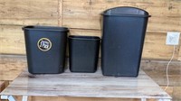 3 piece trash can set