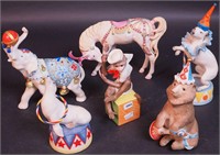 A six-piece group of Cybis porcelain circus