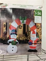 AIR BLOWN SANTA AND SNOWMAN ARCH