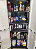 Entire cabinet of garage fluids, not the cabinet.