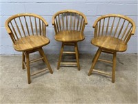 (3) Modern Swivel Bar Stools