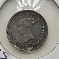 1838 SILVER 2 PENCE COIN HAS A HOLE