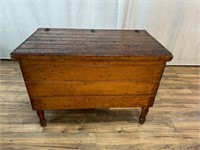 Antique Metal Lined Wood Milk Box Chest