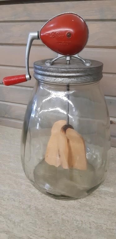 Cir. 1930 BLOW Butter Churn all original mint cond