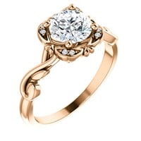 1ct Diamond Vintage Halo Engagement Ring 14k Gold