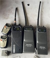 Cobra hh33, 2 Radio Shack tcr225, 2 Audiovox