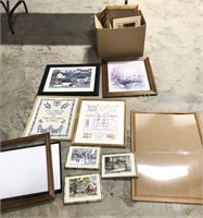 Lot of Assorted Pictures and Frames