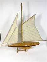 36 Inch Wooden Sailboat Model