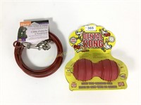 Dog Supplies, 20 Foot Tie Out Cable and Kong