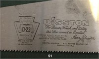 HENRY DISSTON (H.K. PORTER) D-23 rip saw