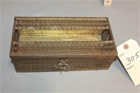 Vintage brass tissue box holder