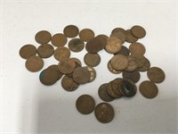 Approximately 40 Wheat Pennies