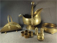 Brass Lot incl. Collectible Coal Scuttle,