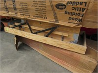 Wood folding attic ladder