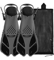 (Size: L/ XL, grey) Sugaroom Swim Fins Open