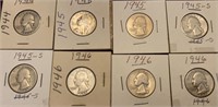 Washington Silver Quarters 1944-1946